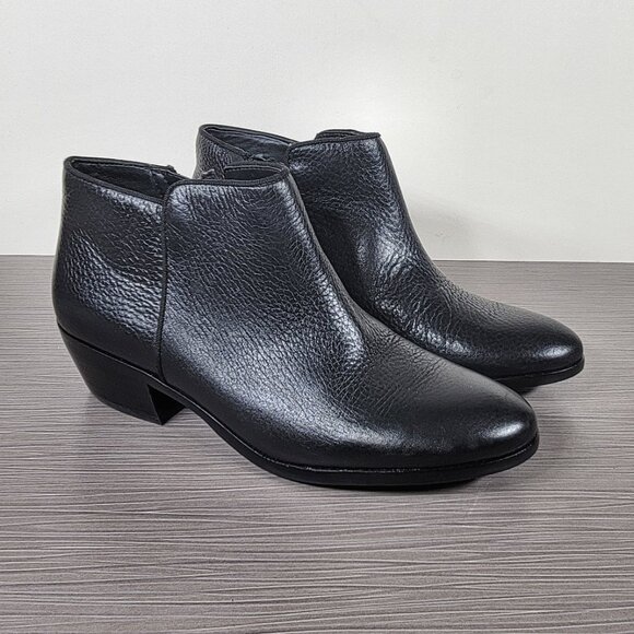 Sam Edelman Petty Chelsea Boot, Black Pebbled Leather, Womens Size 7.5 M / 37.5 - Picture 3 of 13